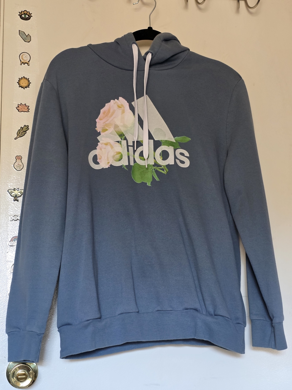 Adidas Women’s Blue Hoodie with Floral Logo